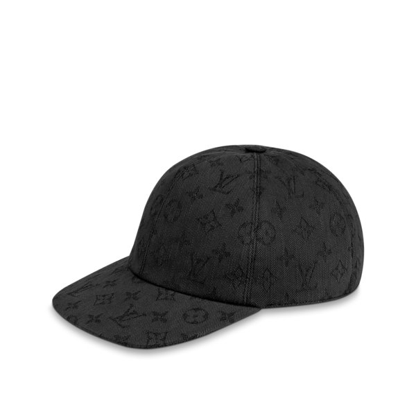 ルイヴィトン LOUIS VUITTON 帽子 ハット ノワール ブラック モノグラム コットン ポリエステル レザー Mサイズ
