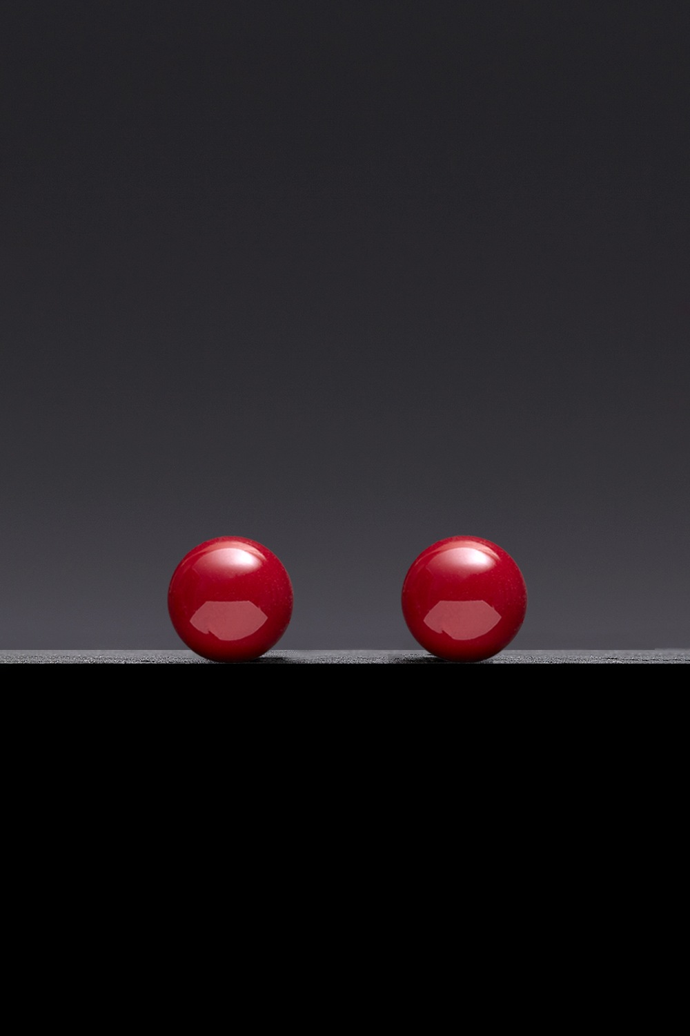12mm Red Pearl Core Earrings [Option-Earclip ｱﾍﾂ硎