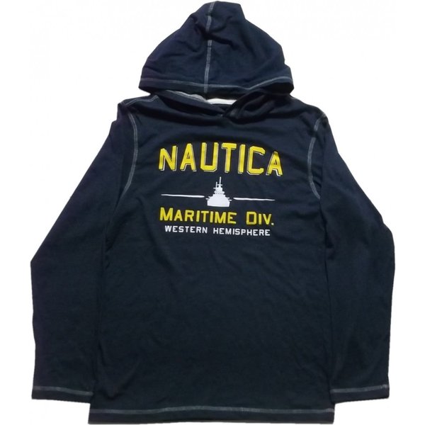 ノーティカ ボーイズサイズ 長袖 プリント Tシャツ パーカ ネイビー系 Nautica boys NT2-002