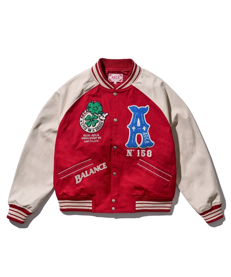 【AECA WHITE】 A CLOVER BOY VARSITY JACKET : RED