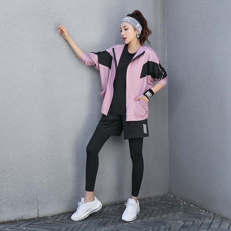 【急速出荷!】5点セット25新作 ヨガウェア上下セット レディース ラージサイズフィットネススポーツジムフィットネスウェア 速乾 運動ズボン ジャージ ヨガパンツ ダイエットウェア