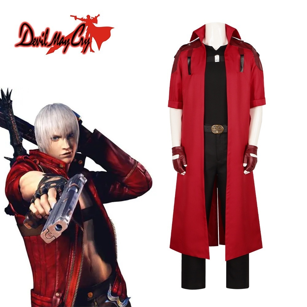デビルメイクライ3アニメゲームCOS服ダンテ同じスタイルの赤い革のロールプレイ服コスプレハロウィンコスチューム