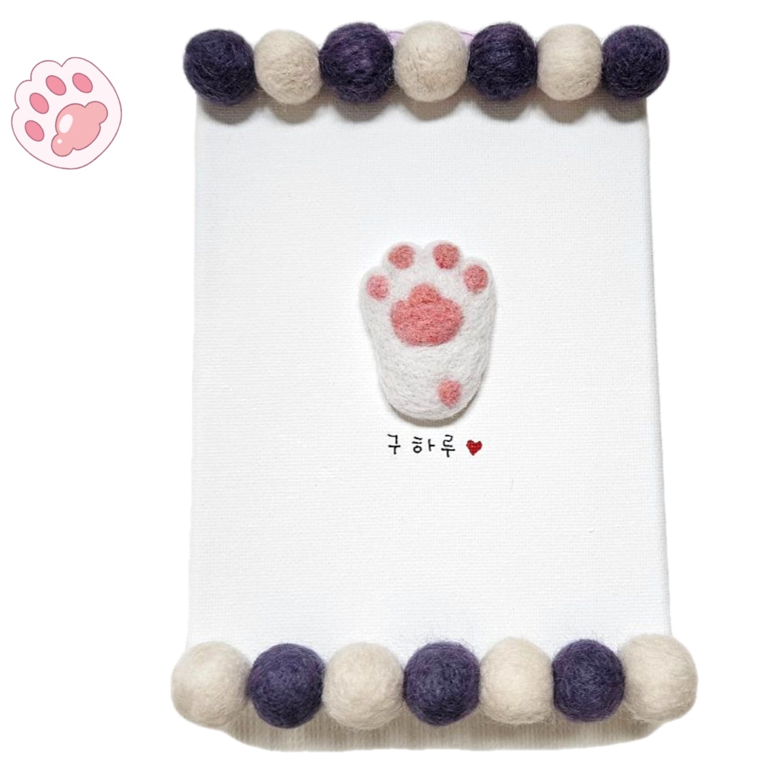 ハンドメイド/羊毛フェルト/インテリア額縁/猫の額縁/猫/かわいい猫/猫ぬいぐるみ