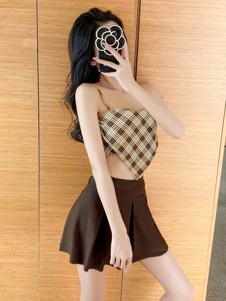 水着 スイムウェア ミニ ミニ丈 ショート ショート丈 袖なし ノースリーブ フレア 上下セット