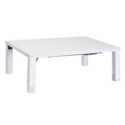 高さ4段階調節 折れ脚こたつ フラットローリエ 108×75cm こたつ フラットヒーター 長方形 日本製継ぎ足折りたたみ マストバイ 11100370-wh ホワイト 【送料無料】【KK9N0D18