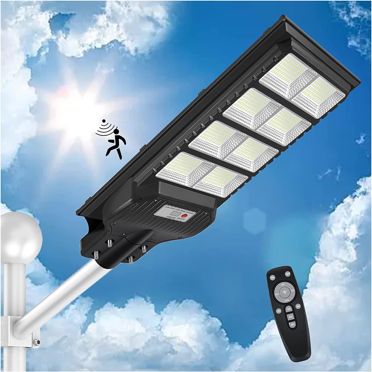 【2025新規アップグレード ・800個LED】LED ソーラー街灯 屋外 800w 40000ルーメン 外灯 IP67防水 センサーライト 屋外 人感センサー 光センサー 防犯最 51591