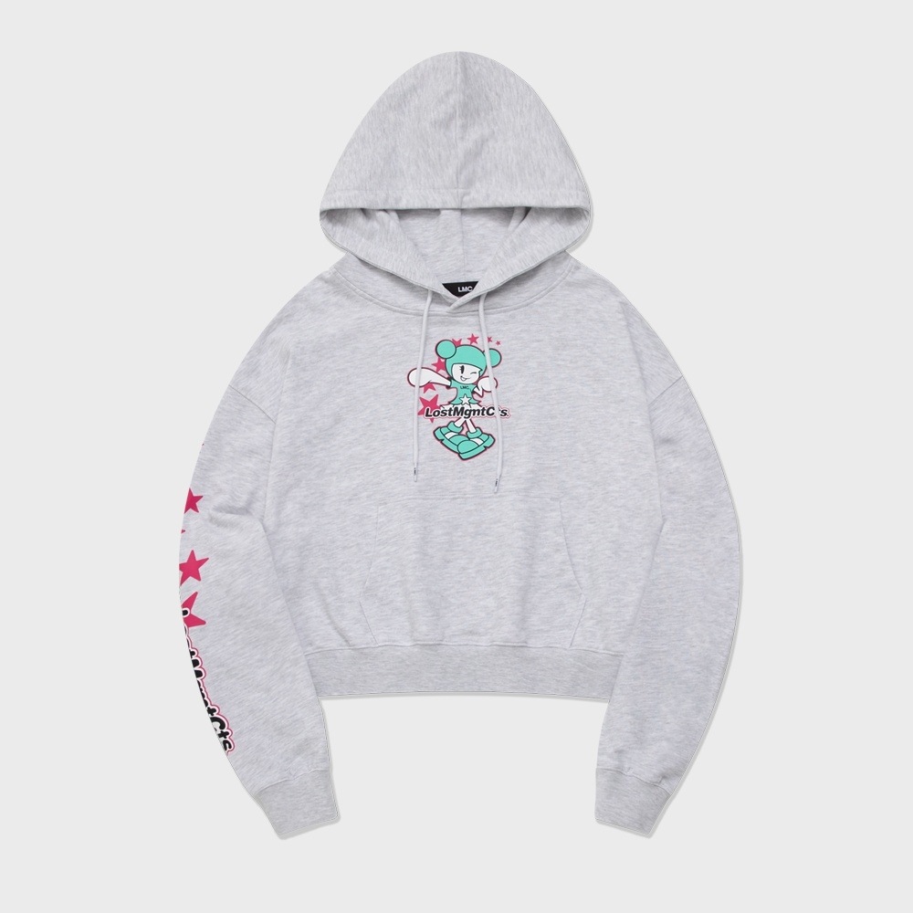 LMC WM スターガールクロップドパーカーライトヘザーグレー