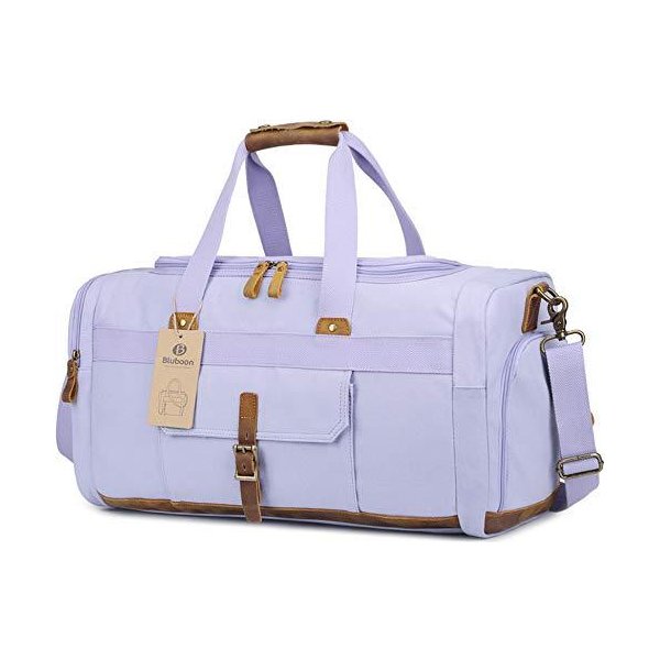 Weekender Overnight Duffel Bag with Shoes Compartment for Women Men Canvas Weekend Travel Tote Carry