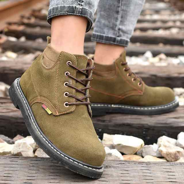 安全靴 ワークブーツ メンズ ブーツ 無地 ハイカット スニーカー 踏み抜き防止 滑りにくい 作業靴 作業用 カジュアル 足保護 アウトドア おしゃれ