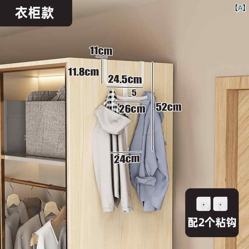 便利 フック 壁掛け フリー パンチ ハンガー ラック ドア バックフック 洋服 収納 寝室 ワードローブ