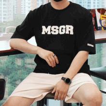 WMG MSGR 胸プリント半袖Tシャツ