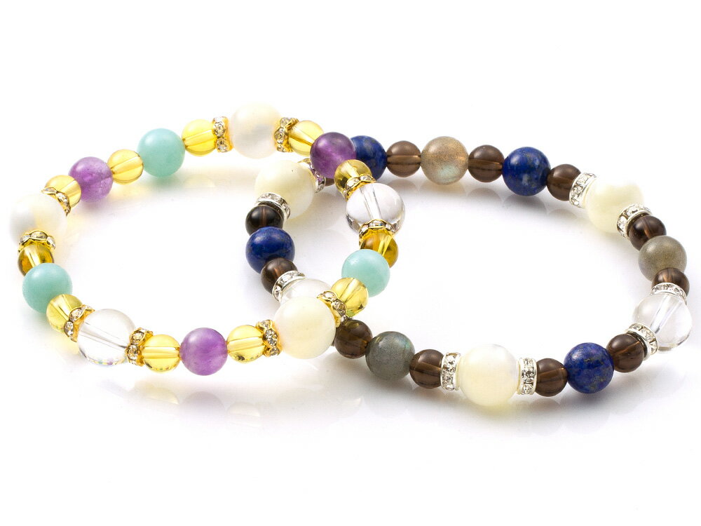 ペア ブレスレット パワーストーン 天然石 レディース メンズ ペアブレスレット アクセサリー メンズブレスレット レディースブレスレット 男性用 女性用 マザーオブパール アズライト ラブラドライト