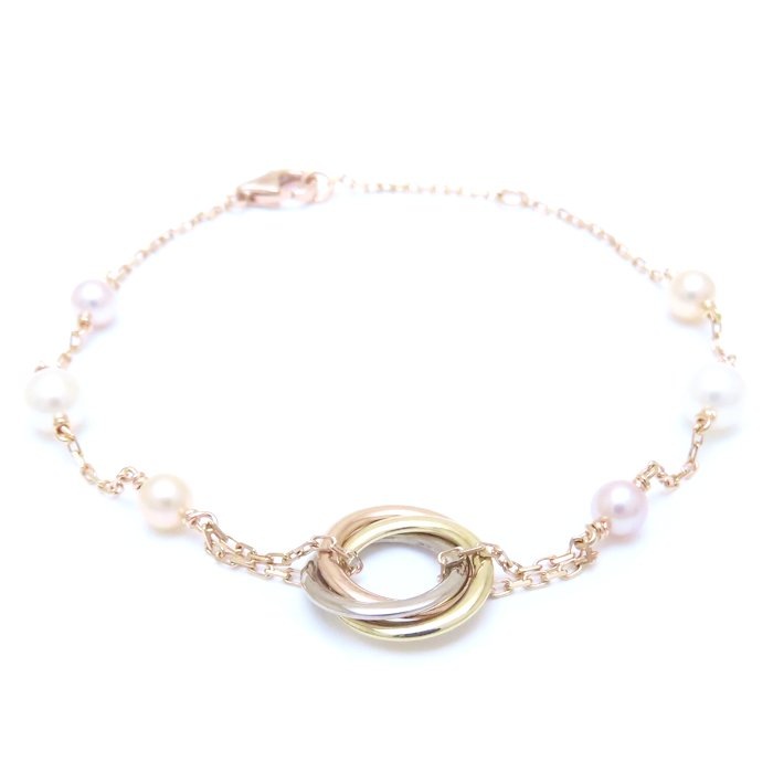 トリニティ パール ブレスレット 真珠4～5ミリ K18スリーカラーゴールド/293640【中古】