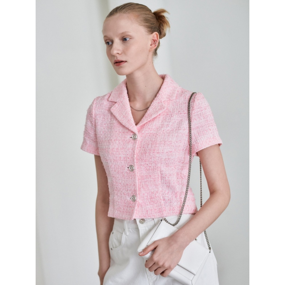 LOEUVRE ツイードクロップジャケット SW2MJ605 72