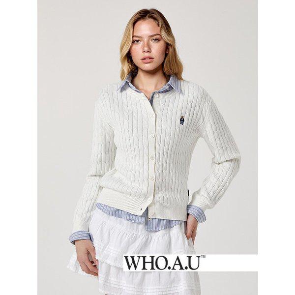 W.A.U Steve Cable Cardigan(IVORY)-WHCKG2211F