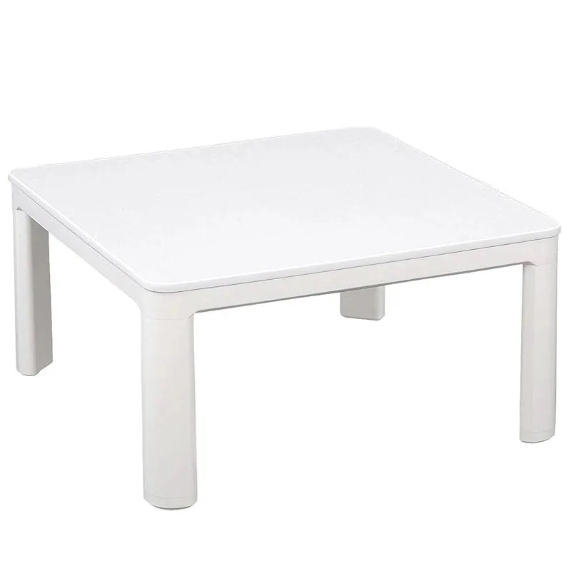 カジュアル こたつ テーブル 75cm 正方形 一人暮らし 天面リバーシブル 中間入切 ホワイト SEU-752(W)
