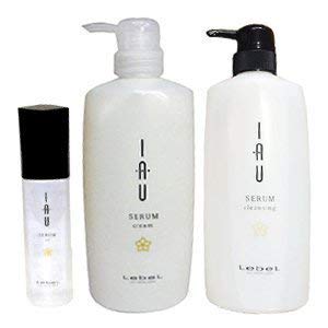 ルベル イオ セラム クレンジング シャンプー 600mL ＆ クリーム トリートメント 600mL ＆ オイル 100mL セット Lebel iau SERUM