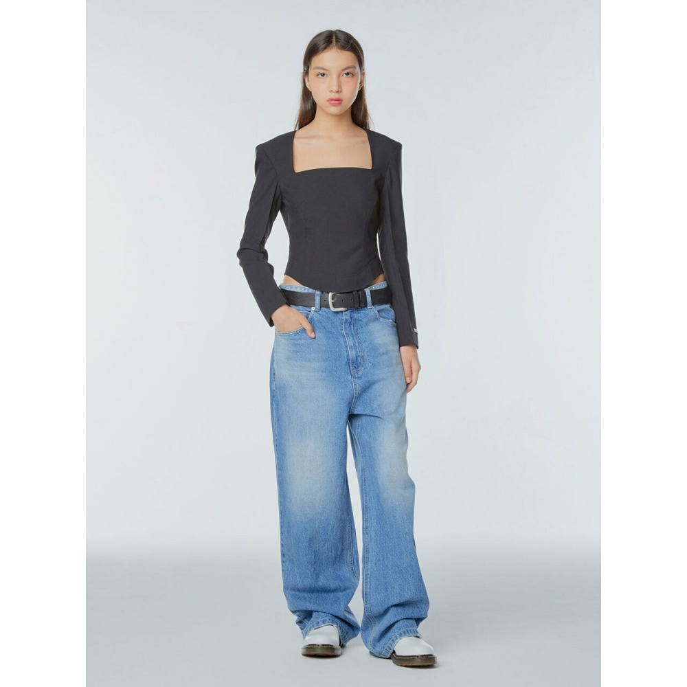 INSTANTFUNKスクエアネックブラウス