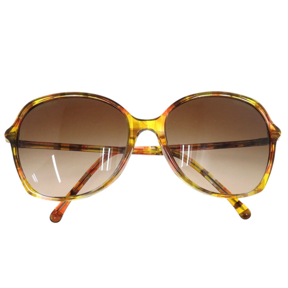 美品 ココマーク バタフライ デミ柄 グラデーションレンズ 5344-A サングラス プラスチック イエロー 0563【中古】 レディース