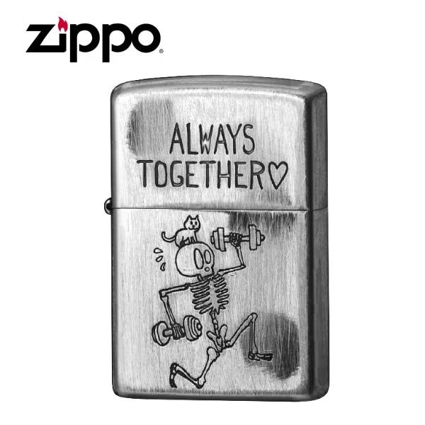 【即納】 正規品 ZIPPO ジッポー オイルライター ユーズドフィニッシュ 2UDS-ALWAYS レギュラー シルバー メール便発送