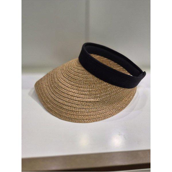 [] 女性ラフィアバイザーハット(ECASH1698BK) [P003695394]