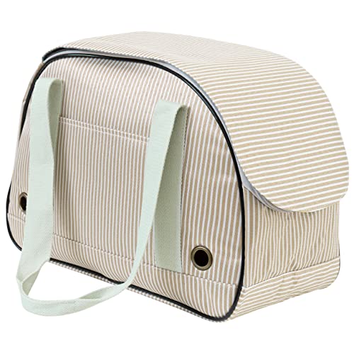 犬 猫 キャリーバッグ おしゃれ 小型犬 軽量 ペットキャリー レジェ (ラテ×ホワイト)
