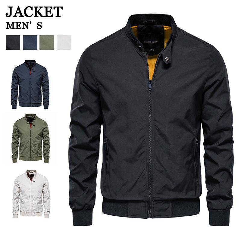 ジャケット メンズ ブルゾン 防寒 防風 細身 ジャンパー フライトジャケット ゴルフジャケット スタジャン アウター 春秋 大きいサイズ スタンドネック ジップアップ 運動 野球 テ