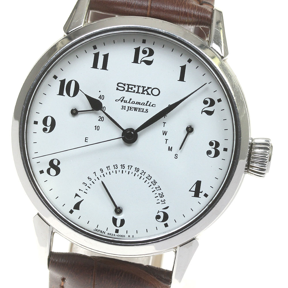 セイコー SEIKO SARD007/6R24-00E0 プレサージュ 琺瑯文字盤 パワーリザーブ デイデイト 自動巻き メンズ 箱・保証書付き_861338【中古】