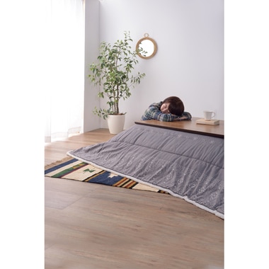 KK-238こたつ布団炬燵ふとん長方形ふわふわ薄掛軽量北欧リビング185x225cmグレーナチュラル