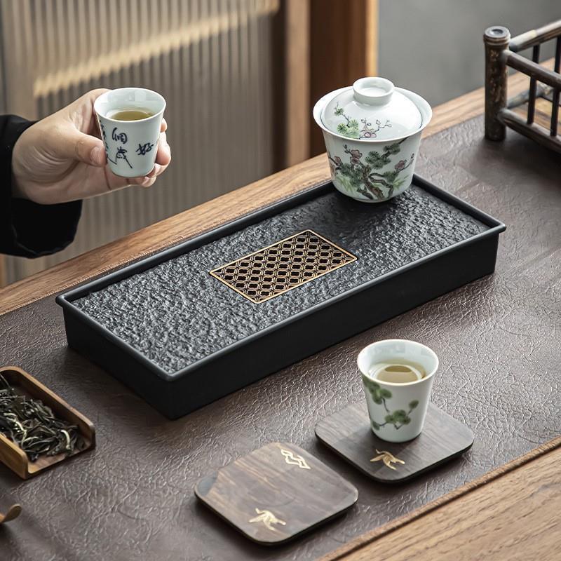 11 Wujinshiティートレイライトラグジュアリーホームティーセットティーテーブルスモールサイズドレンドレイントレイドライブ醸造テーブルトレイ