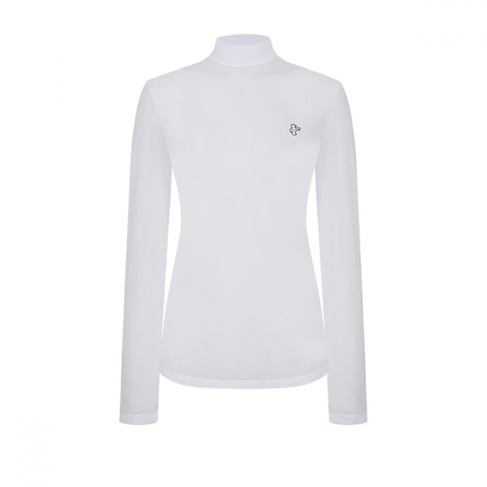 [ルイカステル] レディースアイルカザンストライプタートルネックTシャツ (クールフィーリング)