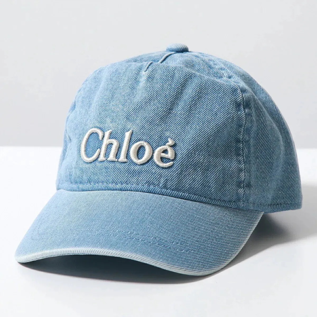 Chloe Kids クロエ キッズ べースボールキャップ C20430 レディース ガールズ デニム ロゴ刺繍 帽子 Z10/Denim-Blue C2043