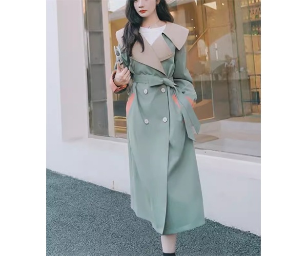 レディース コート アウター 上着 トレンチ ロング 長袖 襟付き ビッグカラー ベルト ウエストマーク ポケット 大人可愛い きれいめ シンプル カジュアル 上品 おしゃれ こなれ感 ルーズ 個性的