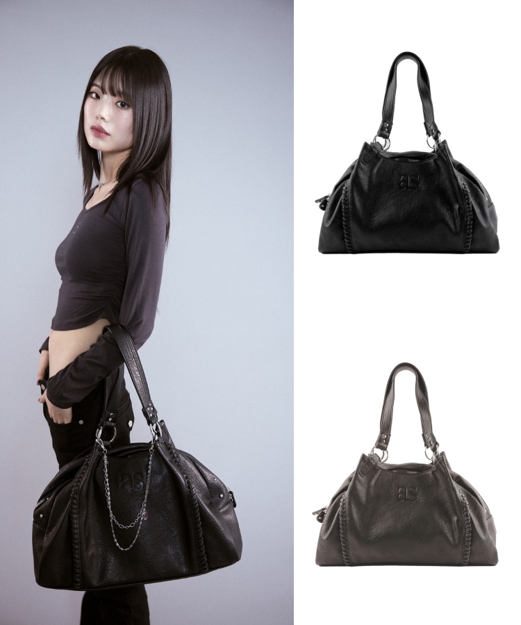 ASON BONITA BIG BAG BLACK threetimesバッグ Qoo10 AS