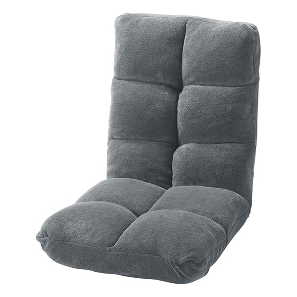 もこもこリクライナー グレー W42×D60-102×H56×SH14 FKC-006GY