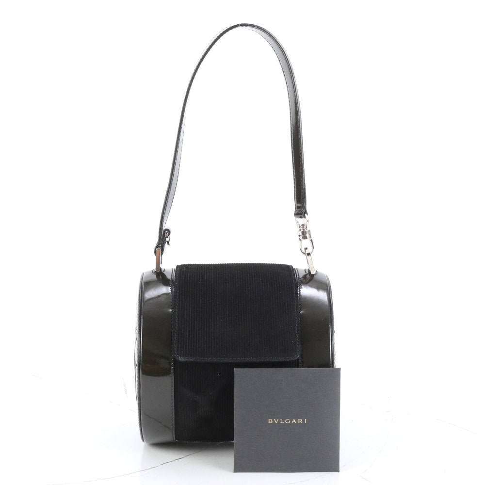 美品 ビー ゼロワン ドラム レザー ハンドバッグ トート ブラック 黒 レディース EEE CQ38-2 中古