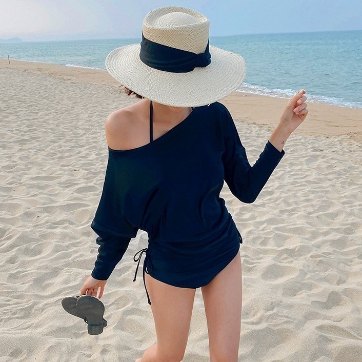 水着 ビキニ スイムウェア バンドゥビキニ 体系カバー水着 ラッシュガード バンドゥ ホルターネック 紐 体系カバー 二の腕カバー 長袖 リボン 日焼け防止 紫外線対策 セット 上下セット 10,589円