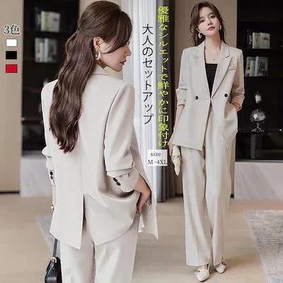 今も人気！単品 2点セット入学式 卒業式 ママ スーツ セットアップ英倫風通勤スーツ女2025春新型高級感気