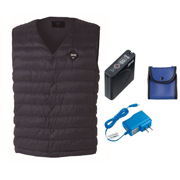 空調服 TG22102 発熱防寒ベスト LISUPER1バッテリーセット XL ブラック