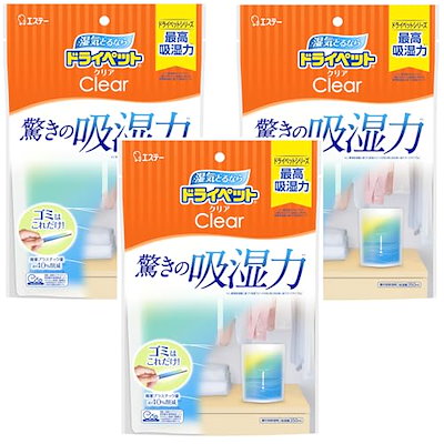 他サイト： ドライペット [まとめ買い] ドライペットクリア 除湿剤 スタンドパックタイプ どこでも用 350mL×3個 湿気取りの商品画像