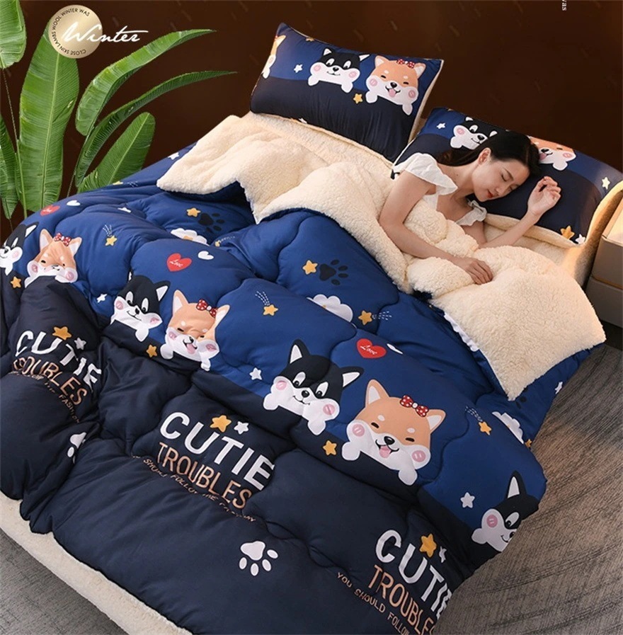 こたつ布団 長方形 犬柄 フランネル 掛け布団 シングル ダブル 発熱毛布 裏起毛 マイクロファイバー ボア 増量タイプ ボリューム感がたっぷり あったか もふもふ 厚手 冬用 寝具 抗菌防臭30%ま