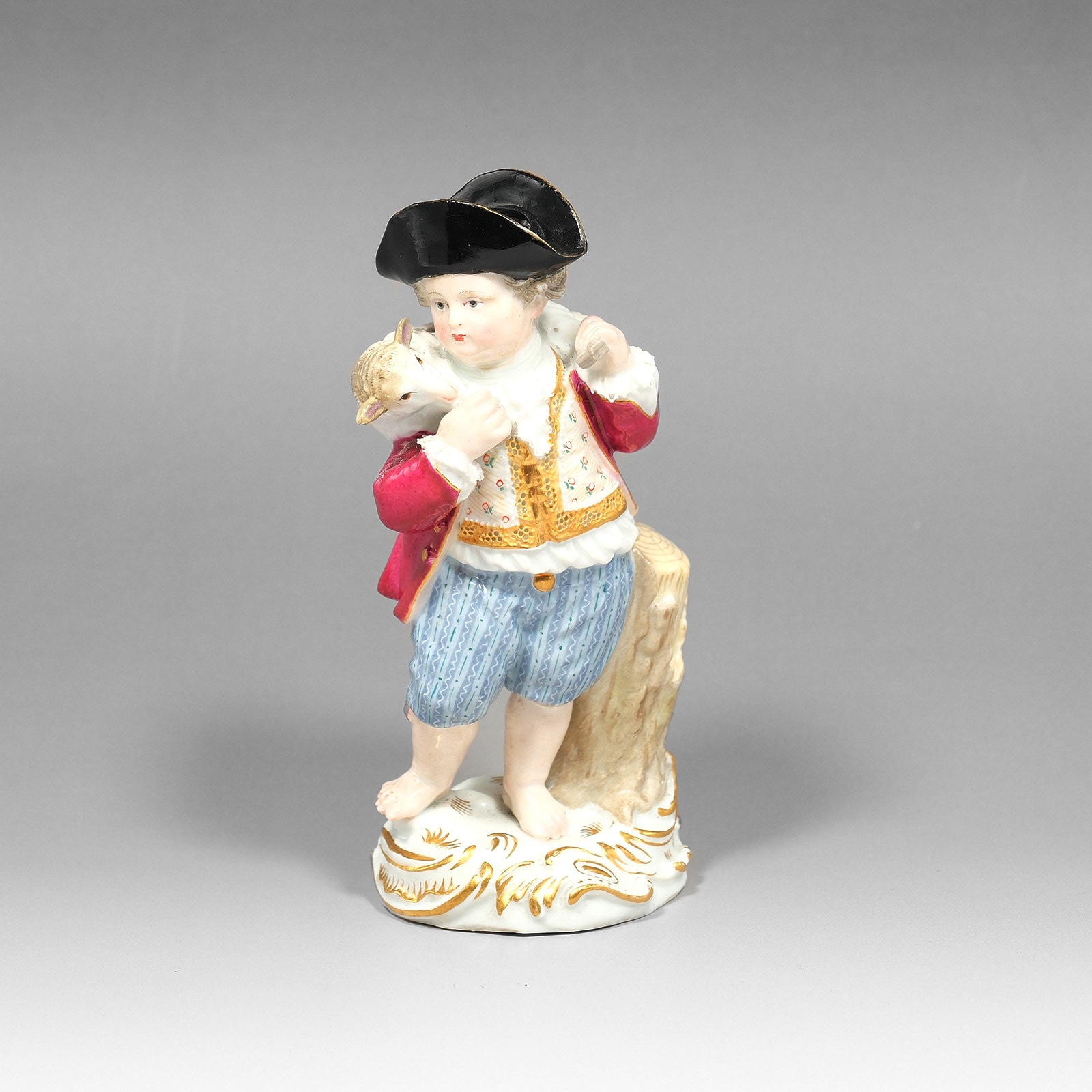 羊飼いの少年 置物 オブジェ _ 中古品