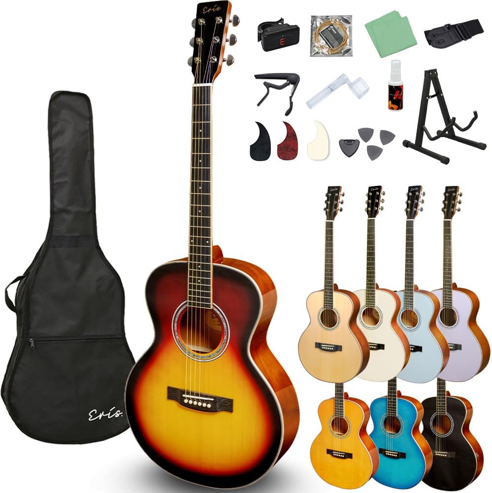 Eris. Aproa アコースティックギター 弾きやすい628mmスケール エリス アプロア (初心者12点セット, グロス/ヴィンテージサンバースト)