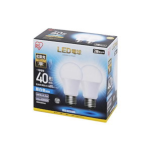 【即納】IRIS LED電球 E26 広配光 40形相当 昼白色 2個セット LDA4NG4T52P