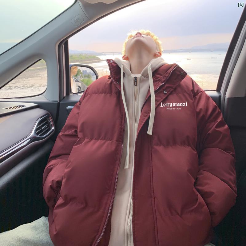 メンズ　ファッション　カジュアル アメリカ フェイク 2点 コットン コート 冬 厚手 暖かい コットンコート 防寒 フード付き パン