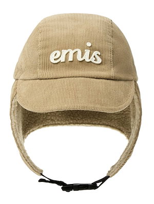 APPLIQUE CORDUROY EARMUFF CAP(BEIGE,BLACK)