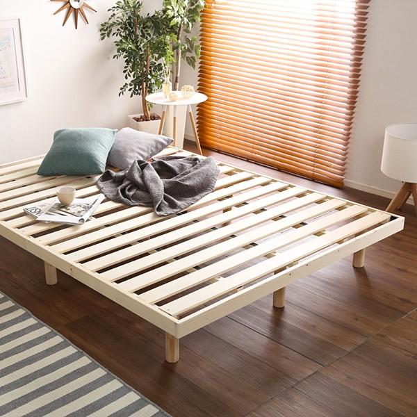 スノコベッド フレーム D ダブルサイズ 脚つき 高さ調節可能 パイン材 通気性 湿気防止 シンプル 大きいサイズ 大 シンプル 北欧 すのこ マットレス別売り