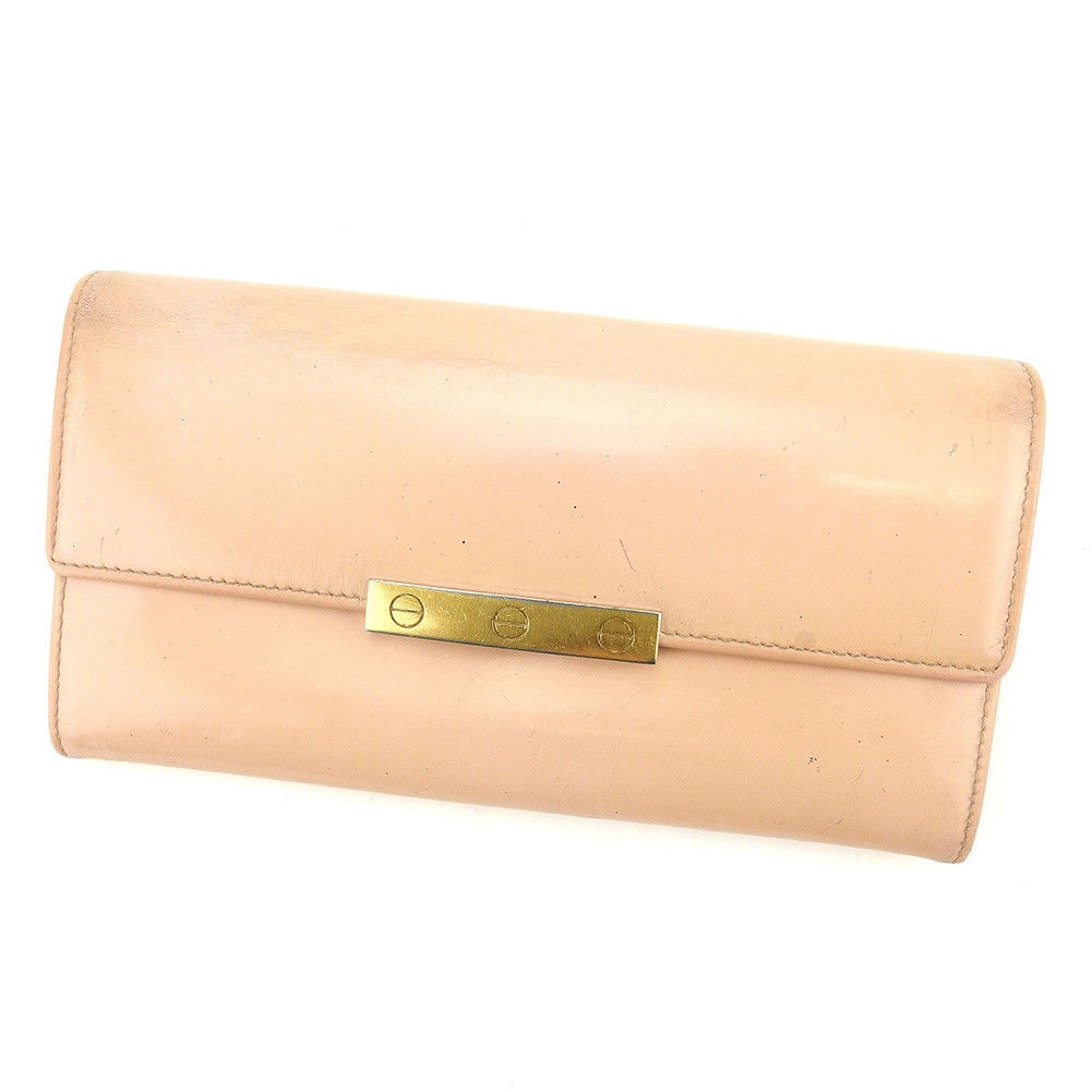 長財布 財布 ファスナー付き ラブコレクション ピンク ゴールド 中古