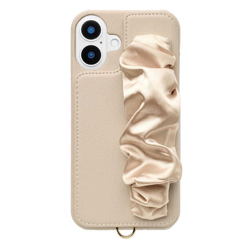 CCCフロンティア　Classy Scrunchie Case for iPhone 16 Plus ベージュ　UNI-CSIP24L-2CSBE