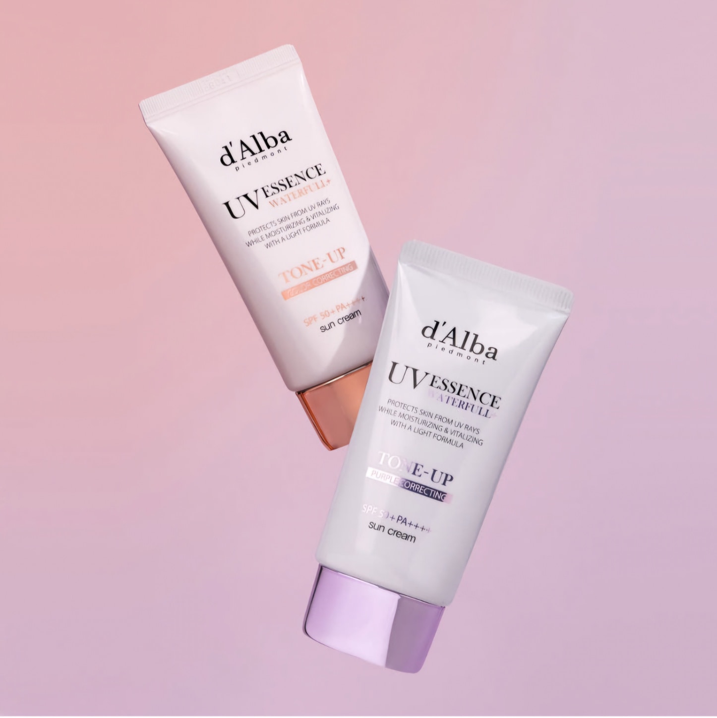 ヴィーガンウォータフルトーンアップ日焼け止め ピンク50ml+パープル50ml 2種セット 透明感アップ 自然な仕上がり 化粧下地 顔用UV